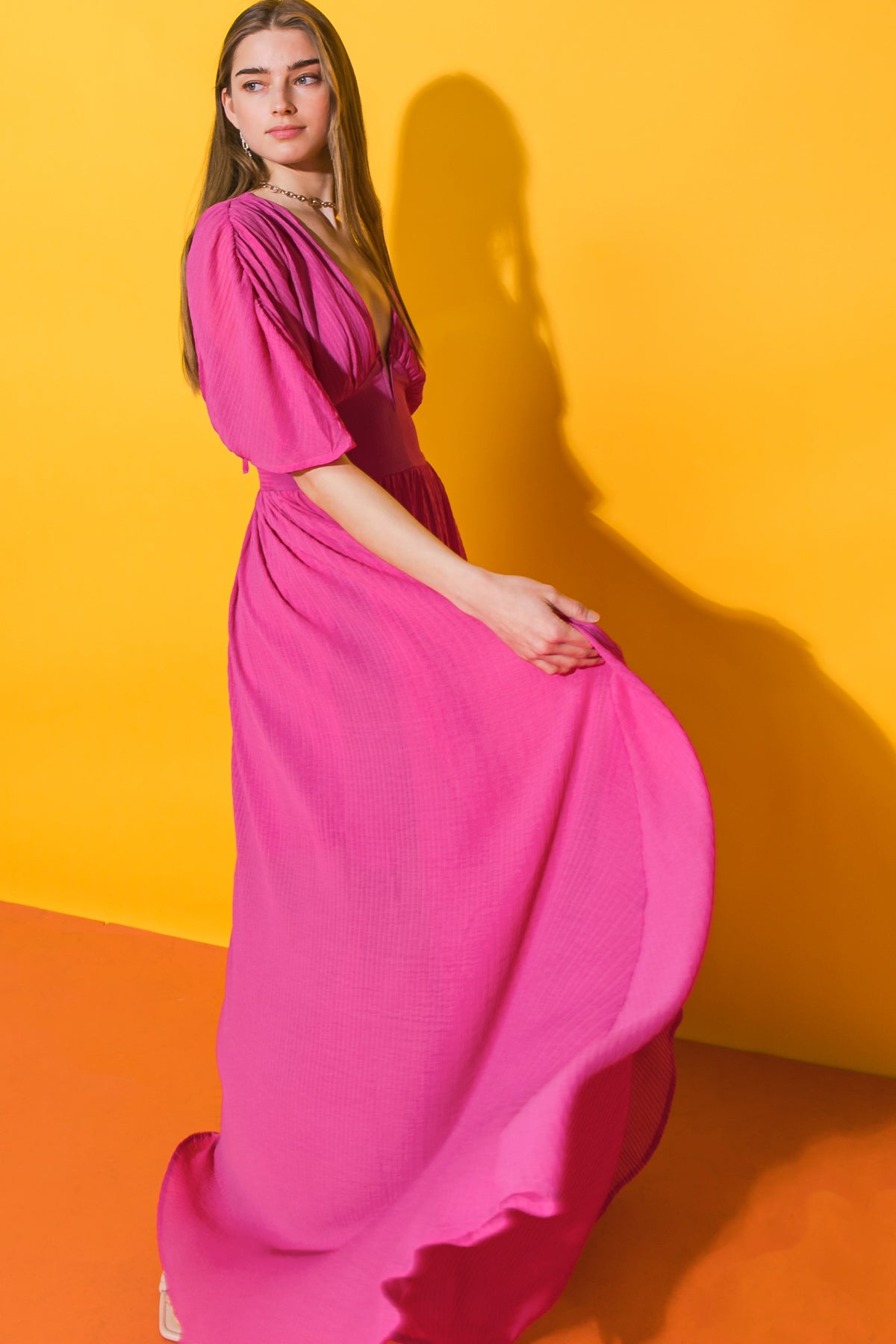 YOU FOUND MY HEART WOVEN MAXI DRESS Flying Tomato